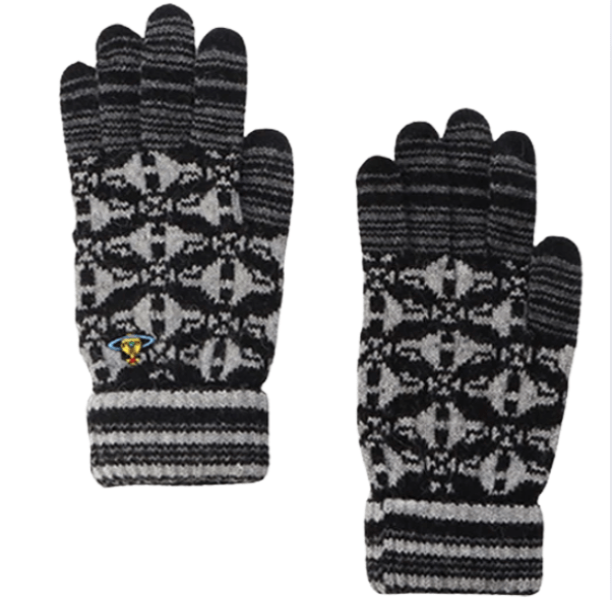 (W) Vivienne Westwood Mud Orb Knitted Gloves Black