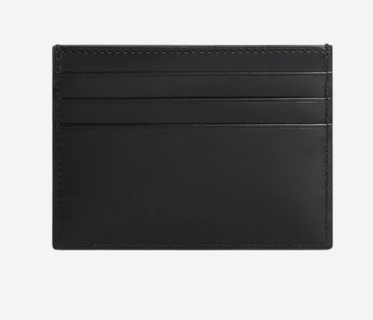 Celine Triomphe Card Holder in Shiny Calfskin Black