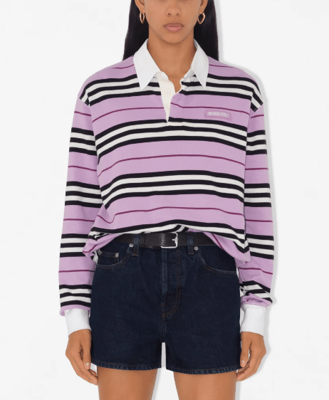 SS25 Logo Detail Striped Polo Shirt