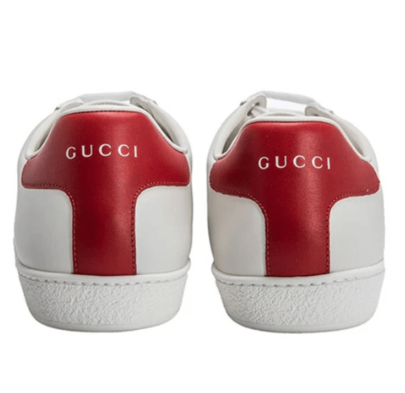 (W) Gucci Ace Interlocking G Logo Leather Sneakers White Red