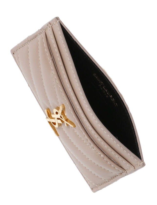 Saint Laurent Cassandre Matelasse Card Case in Grain