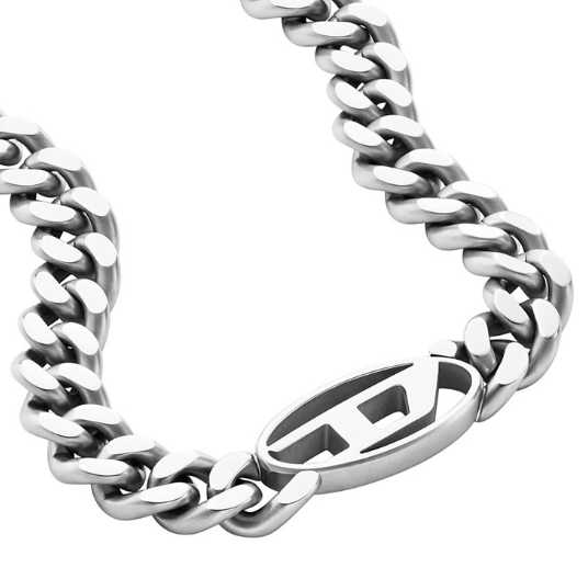 Diesel Dx1433 Stainless Steel Choker Necklace Silver