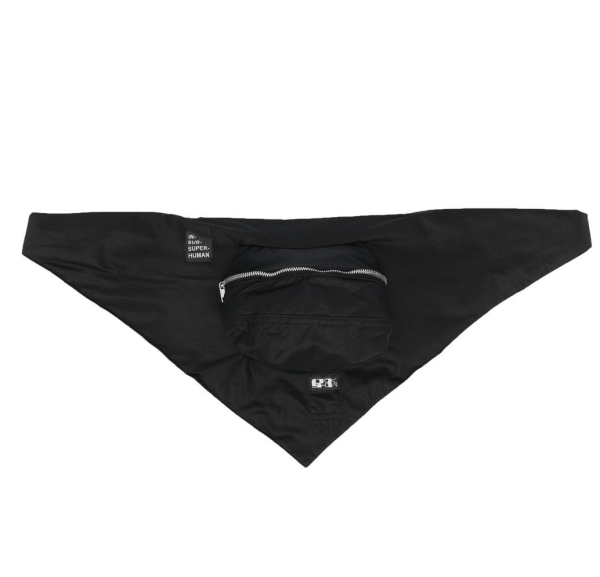 RICK OWENS DRKSHDW - BANDANA CROSS BODY POUCH BLACK