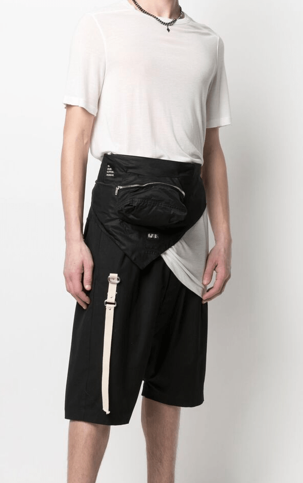 RICK OWENS DRKSHDW - BANDANA CROSS BODY POUCH BLACK