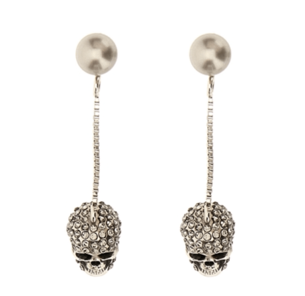 skull crystal earrings