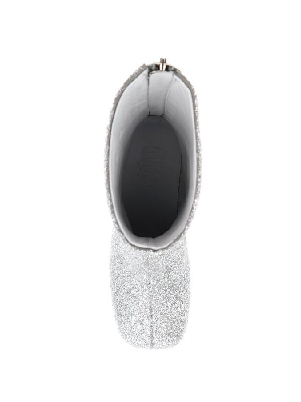 glitter coated anatomic ankle boots