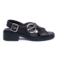 SS25 Logo Buckle Leather Sandals
