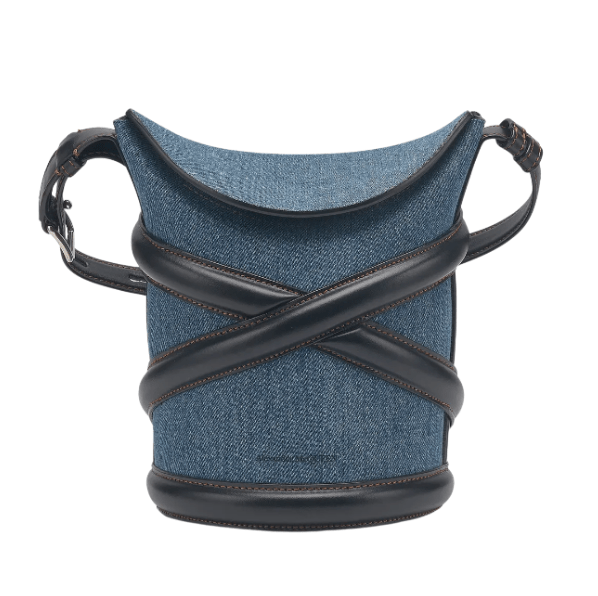 Small Curve Shoulder Bag - Denim:Black 
