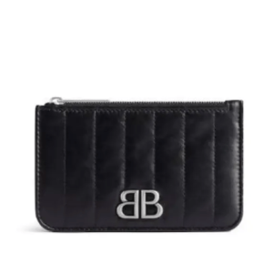 Monaco Long Coin Card Holder - Black