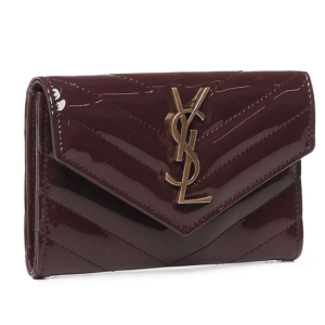 Small Monogram Matelasse Wallet - Red:Gold