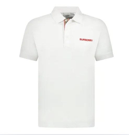 Burberry Hartford Embroidery Logo Check Shirt- WHITE