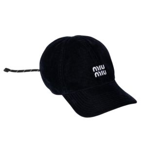 25SS Blue Black Velvet Baseball Cap 