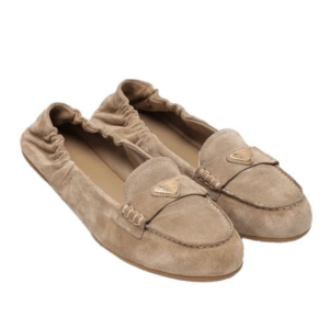 Triangle Logo Suede Loafers