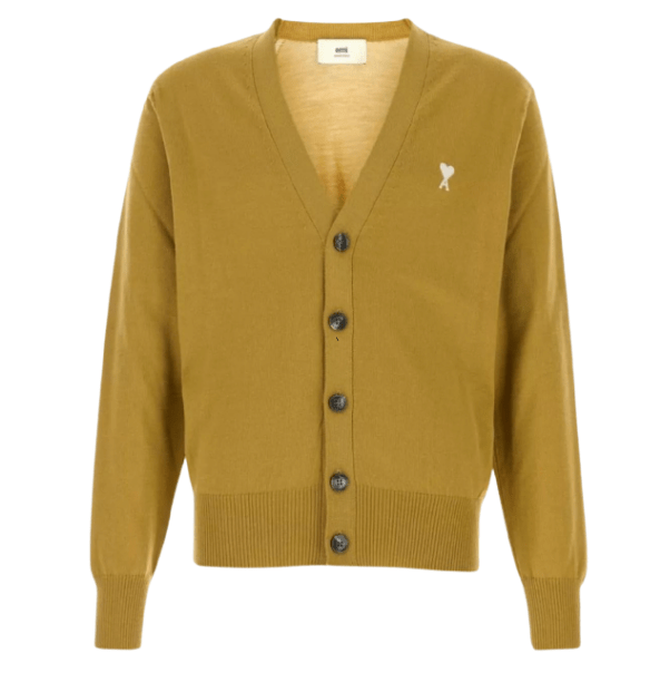 AMI de Coeur Embroidery Cardigan Mustard 