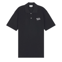Maison Kitsune Handwriting Comfort Polo Black White