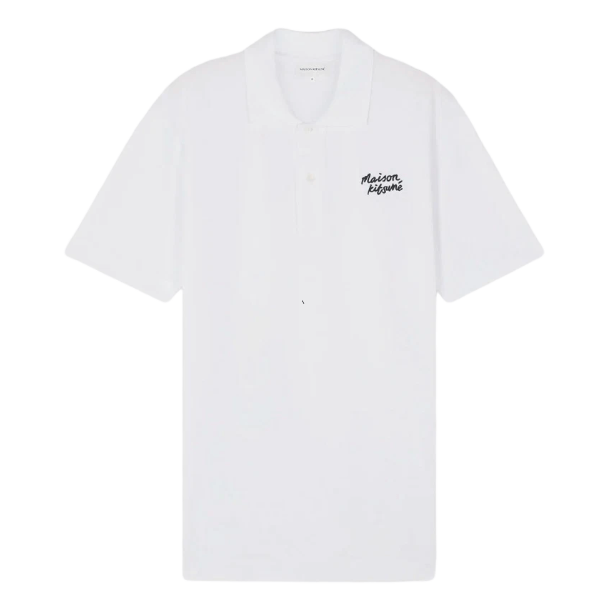 Maison Kitsune Handwriting Comfort Polo White Black