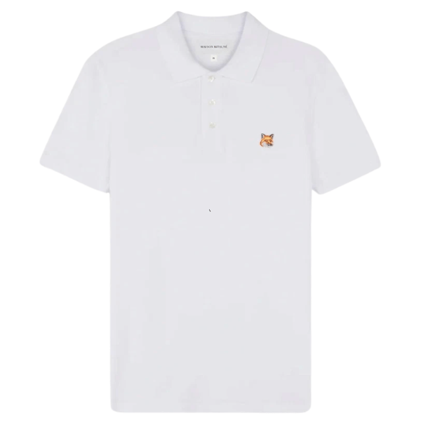 Maison Kitsune Fox Head Patch Polo White