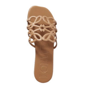 Petal Anagram leather slides in brown