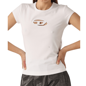 (W) Diesel T-Angie Peekaboo Logo T-Shirt White