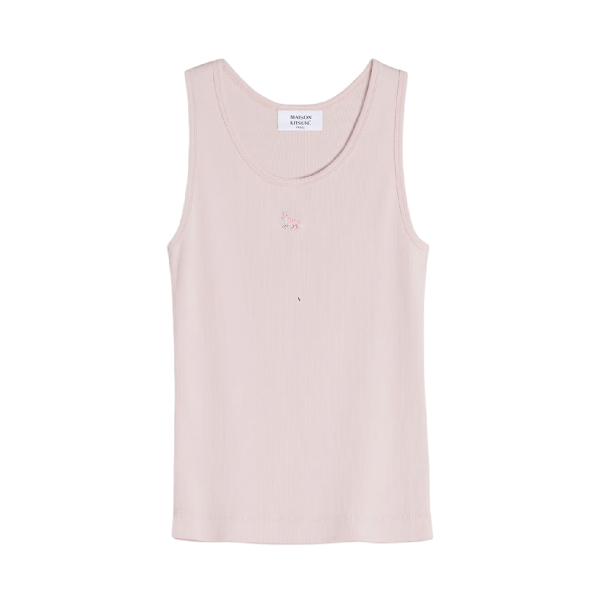 BABY FOX PATCH RIBBED TANK TOP - PINK