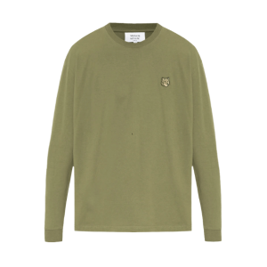 Maison Kitsune Bold Fox Head Patch Comfort Long Sleeves T-Shirt Military Green