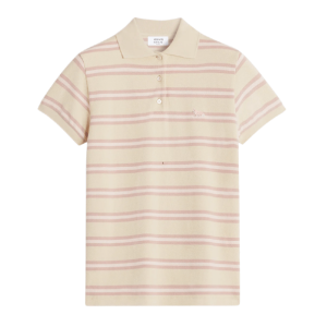 BABY FOX PATCH MULTI STRIPES POLO - pale pink
