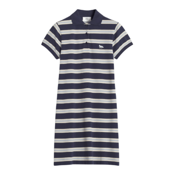 BABY FOX PATCH MULTI STRIPES POLO DRESS - Dresses ink blue
