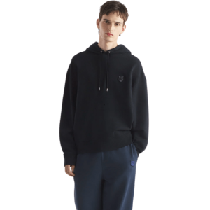 Bold Foxhead Patch Oversized Hoodie - BLACK 