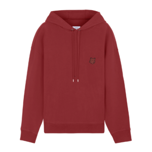 BOLD FOX HEAD PATCH OVERSIZE HOODIE - RED