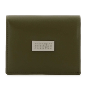 Number Logo Leather Half Wallet
