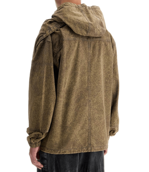 Detachable panel hooded zip-up jacket