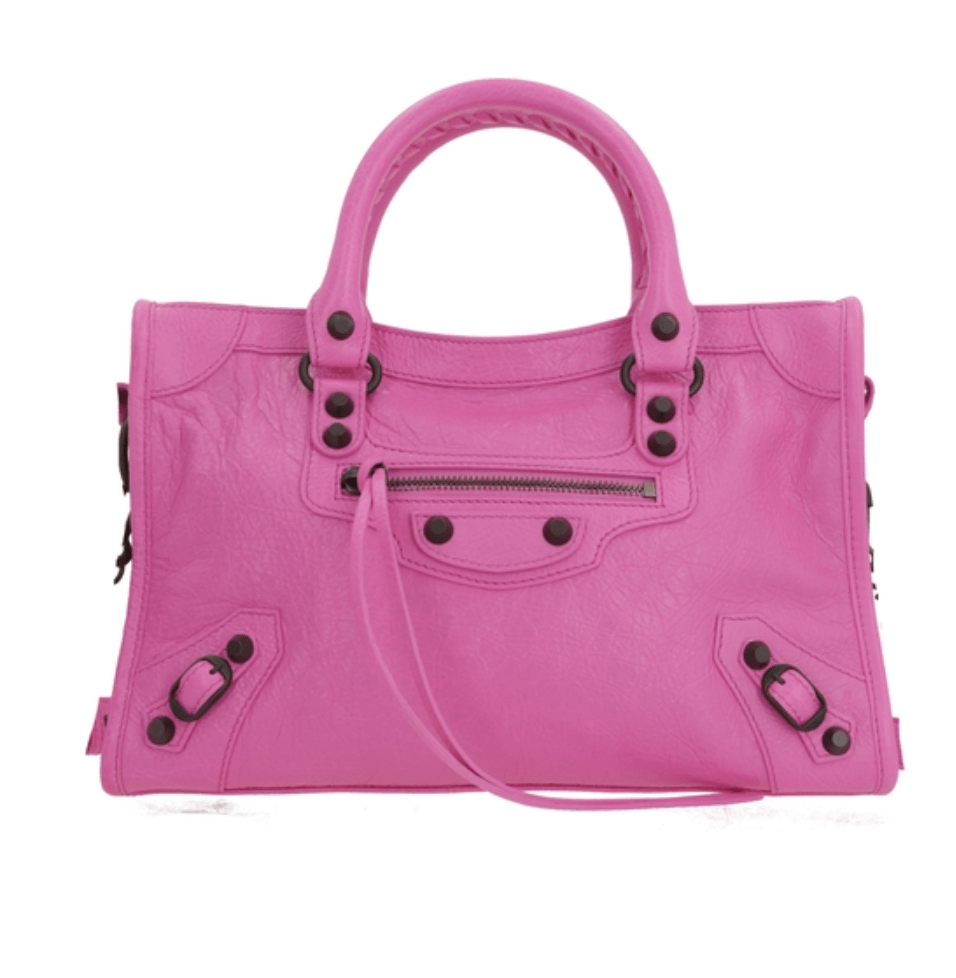 City Leather Small Tote Bag - Pink 