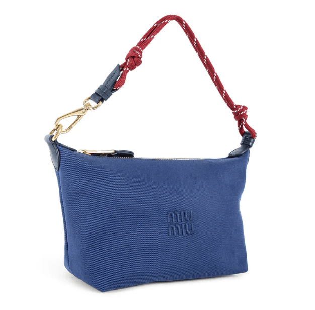 Miu Miu Gabardine Pouch Indigo Amaranth