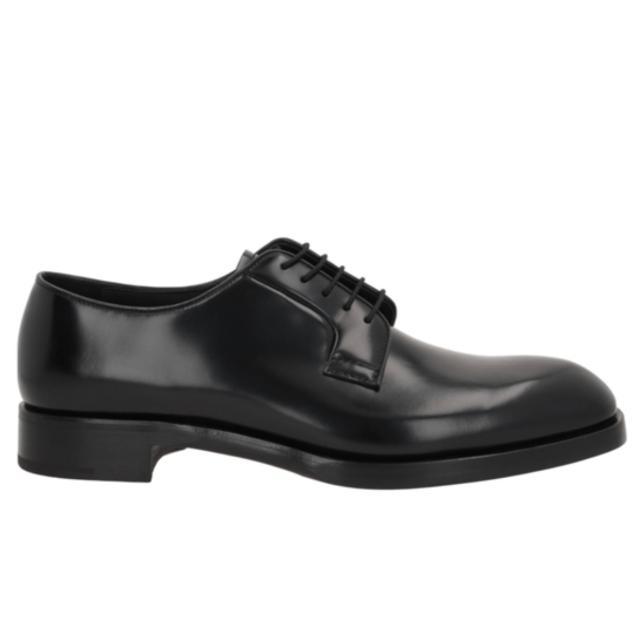 Black leather lace-up shoes - BLACK 