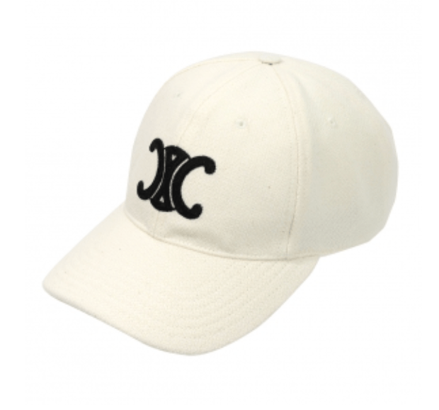 triomphe baseball cap in wool - off white