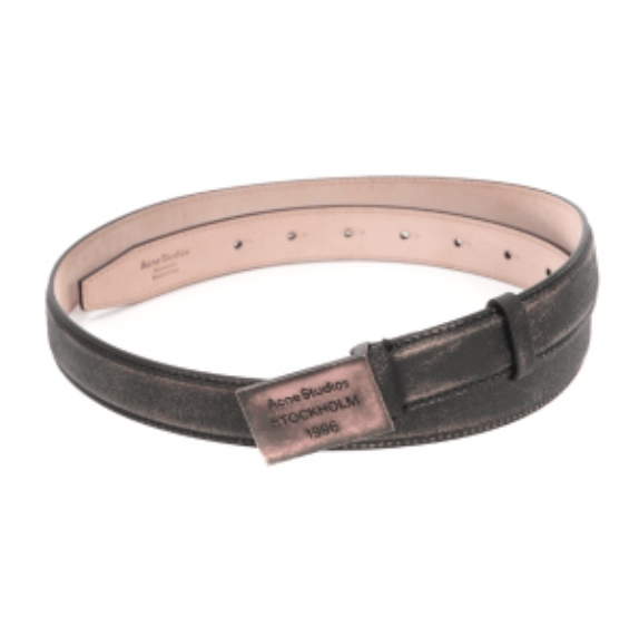 Logo Detail Buckle Leather Belt