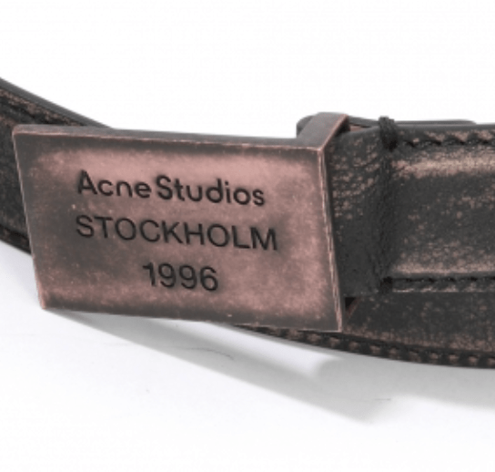 Logo Detail Buckle Leather Belt