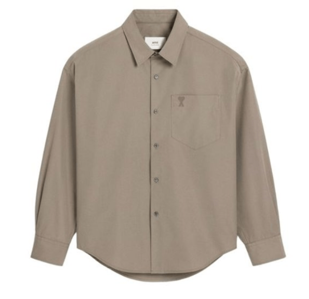 Beige cotton army d'court boxy shirt