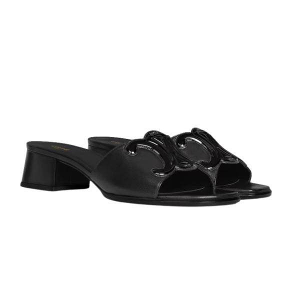 CLEMENCE MULE IN LAMBSKIN AND  PATENT CALFSKIN 
