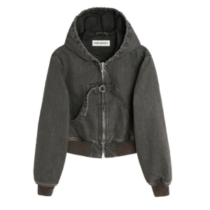COAST COATED WASHED DENIM HOODED JACKET