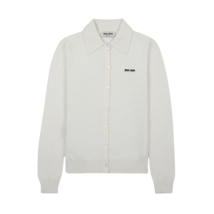 Cashmere Logo Cardigan - Ivory 