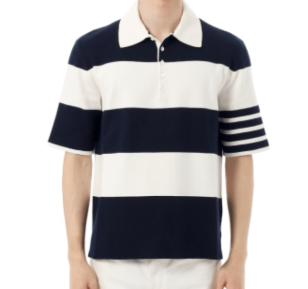 Polo In Lightweight Cotton 4 Bar Stripe