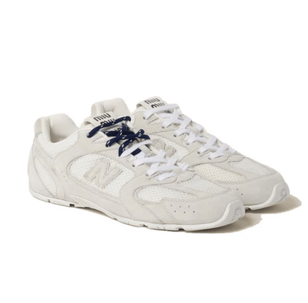 (W) New Balance x Miu Miu 530 Suede Mesh Sneakers White