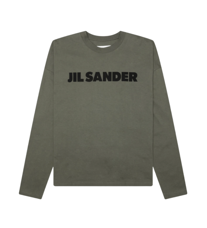 Jil Sander Logo Long Sleeve T-Shirt Thyme Green