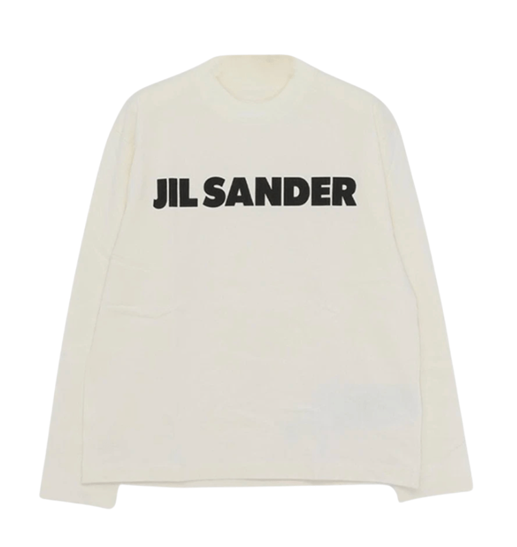 (W) Jil Sander Logo Long Sleeve T-Shirt Natural