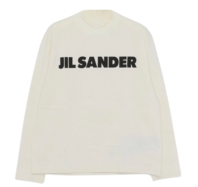 (W) Jil Sander Logo Long Sleeve T-Shirt Natural