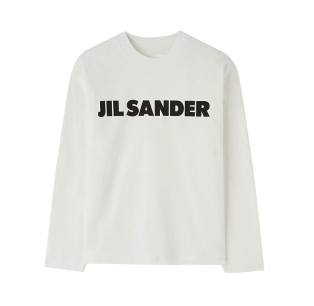 (W) Jil Sander Logo Long Sleeve T-Shirt White