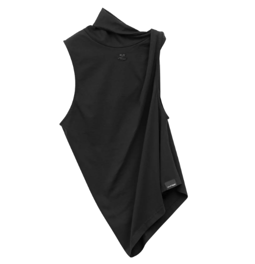 Twisted Sleeveless T-Shirt - Black 