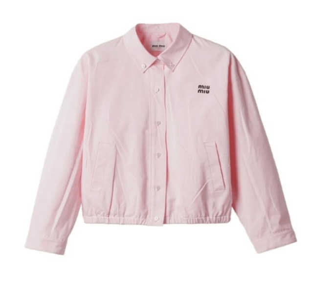 Logo Cotton Poplin Blue Jacket