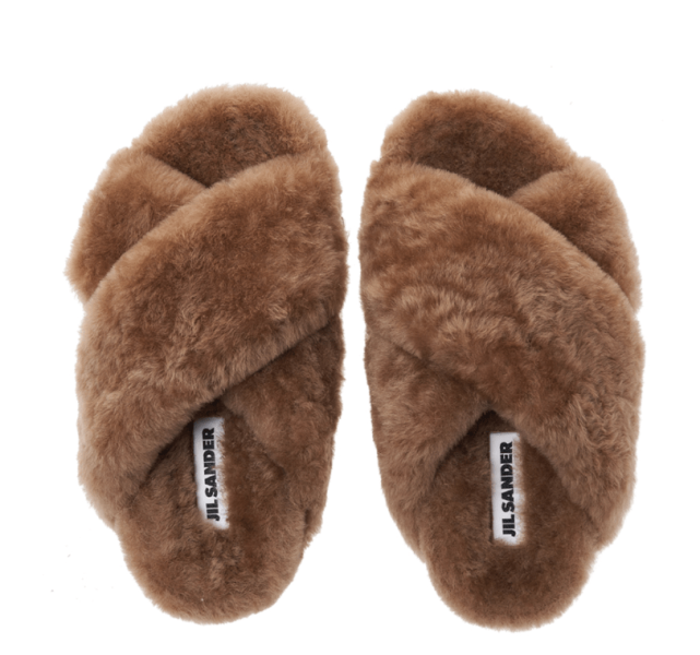 Shearling Cross Slide 